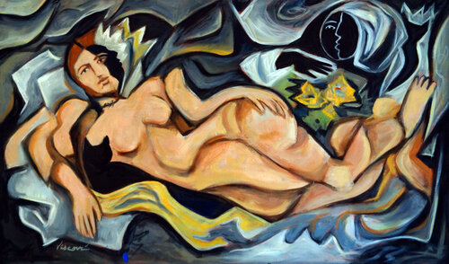 Édouarde's Olympia by Valerie Vescovi, Painting for Sale on Select