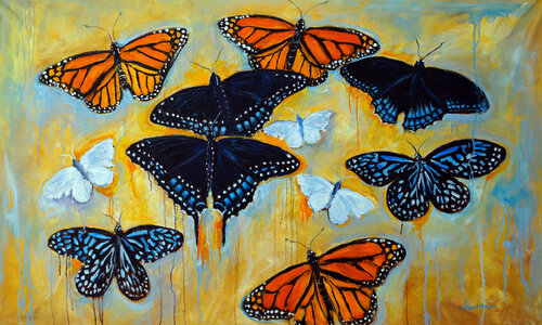 Les Papillons by Valerie Vescovi, Painting for Sale on Select