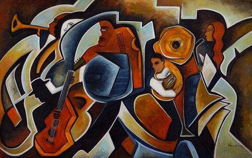 Musique dans les Rues by Valerie Vescovi, Painting for Sale on Select