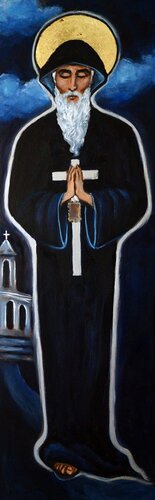 St Charbel Makhlouf by Valerie Vescovi, Painting for Sale on Select