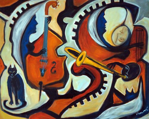Smooth Jazz by Valerie Vescovi, Painting for Sale on Select