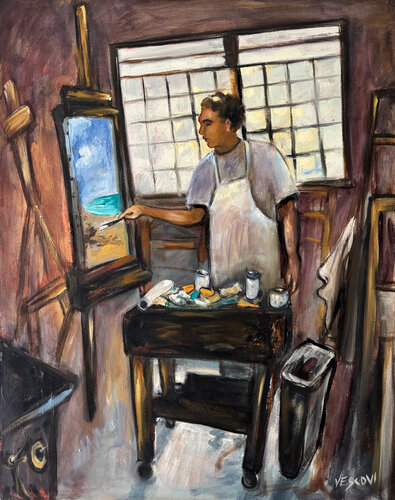 The Painter by Valerie Vescovi, Painting for Sale on Select