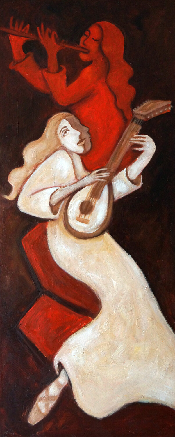 Lute & Flute Valerie Vescovi Original painting for sale