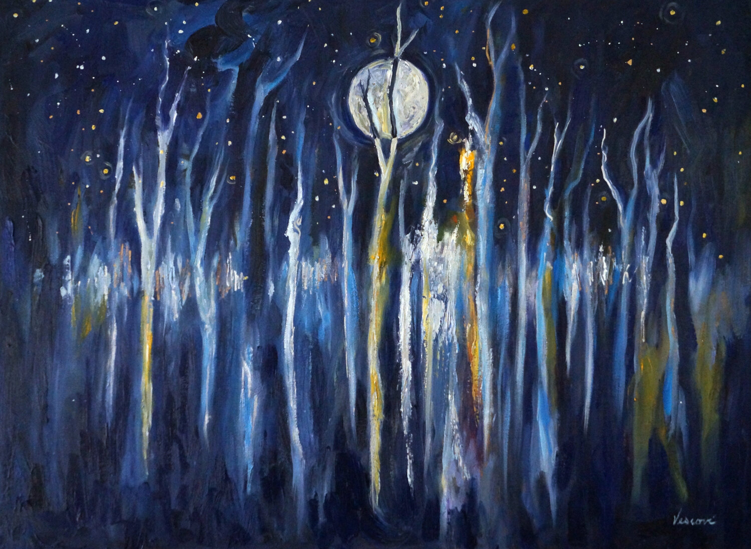 La Nuit Ètoillèe Valerie Vescovi Original painting for sale
