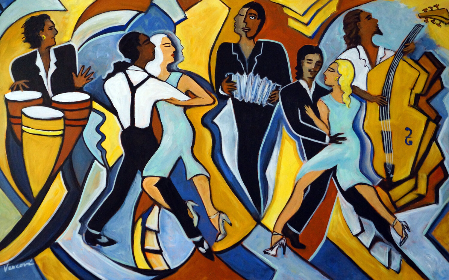 Cool Bleu Tango Valerie Vescovi Original painting for sale