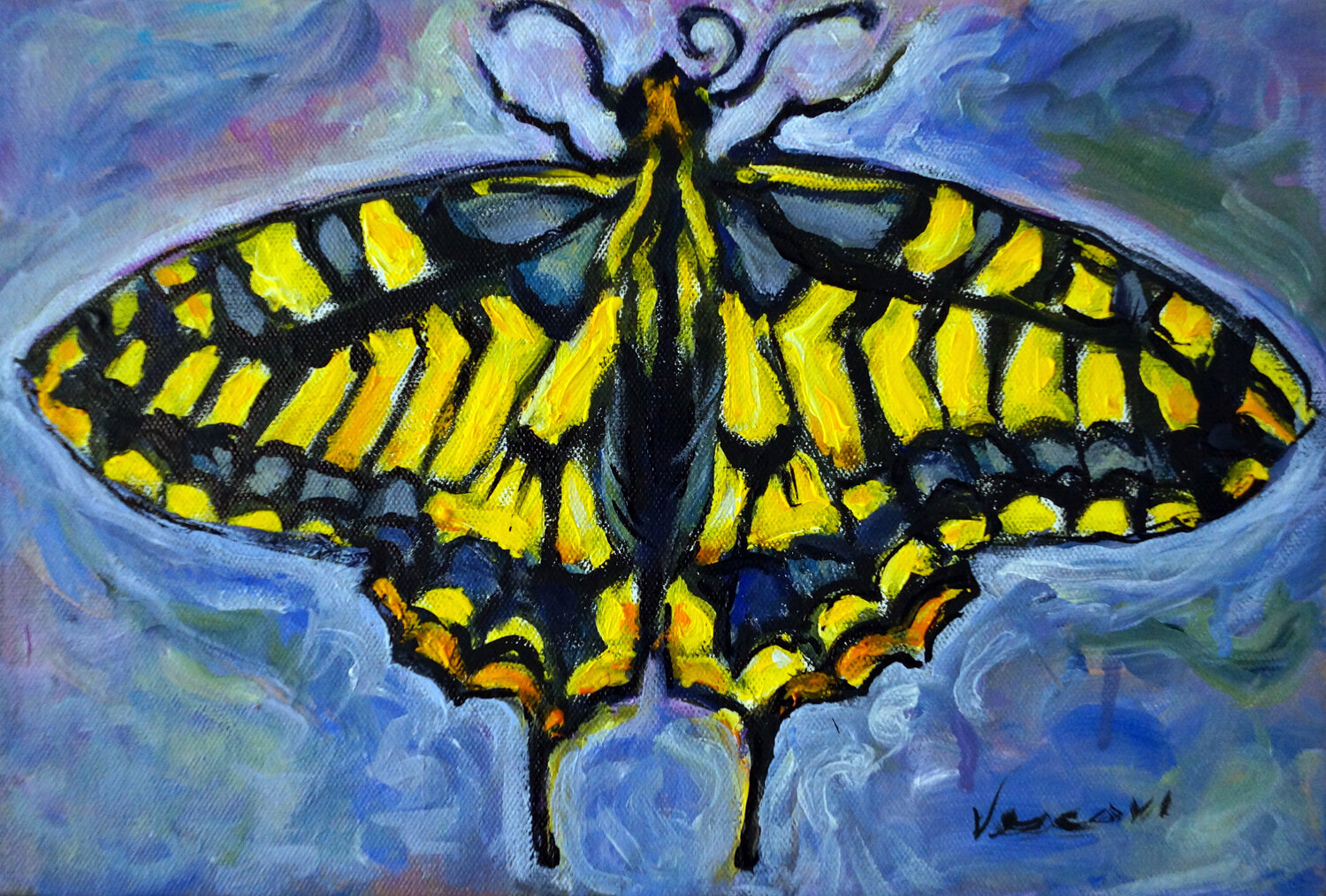 Swallowtail Butterfly Valerie Vescovi Original painting for sale