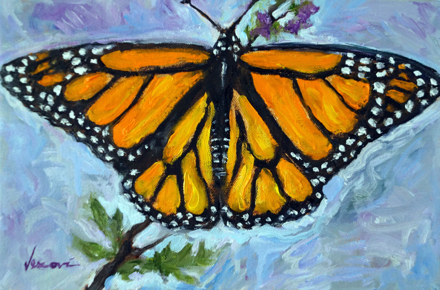 Monarch Butterfly Valerie Vescovi Original painting for sale