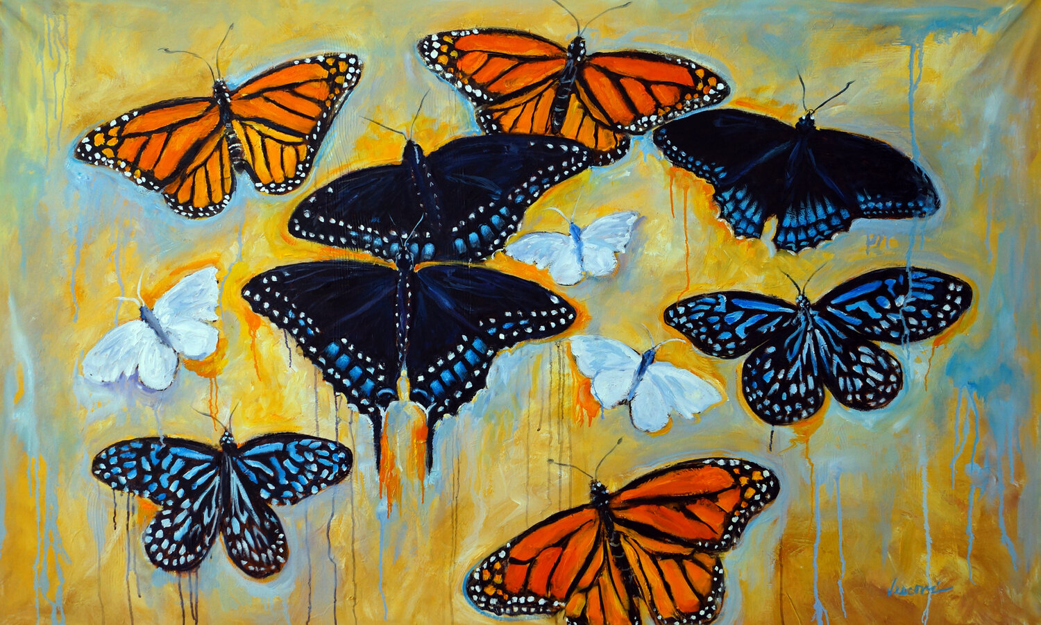 Les Papillons Valerie Vescovi Original painting for sale