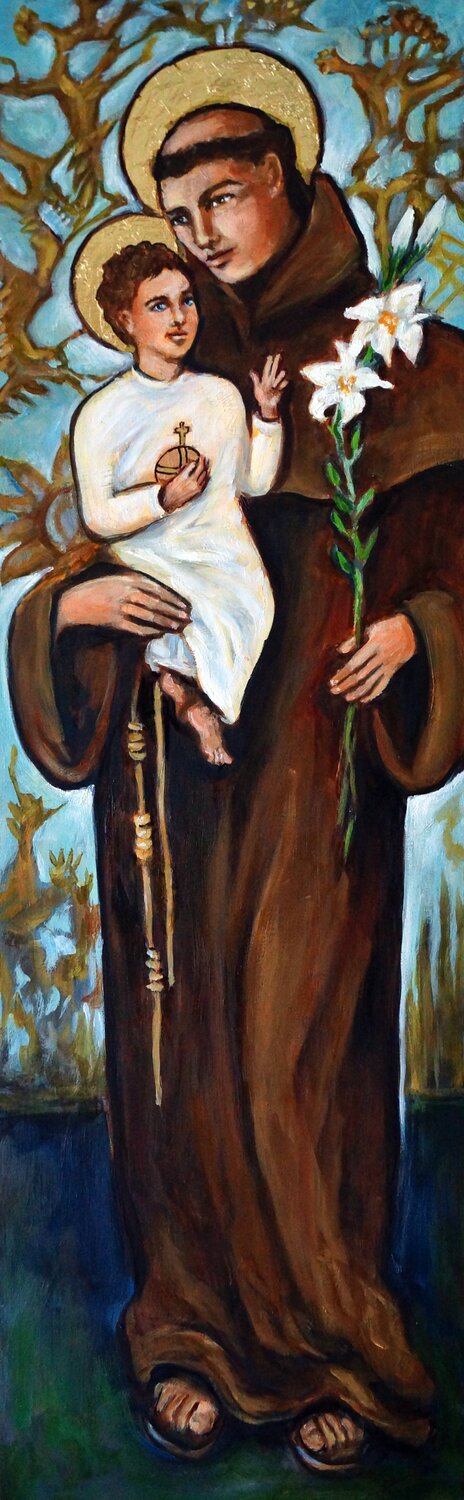 St Anthony of Padua Valerie Vescovi Original painting for sale