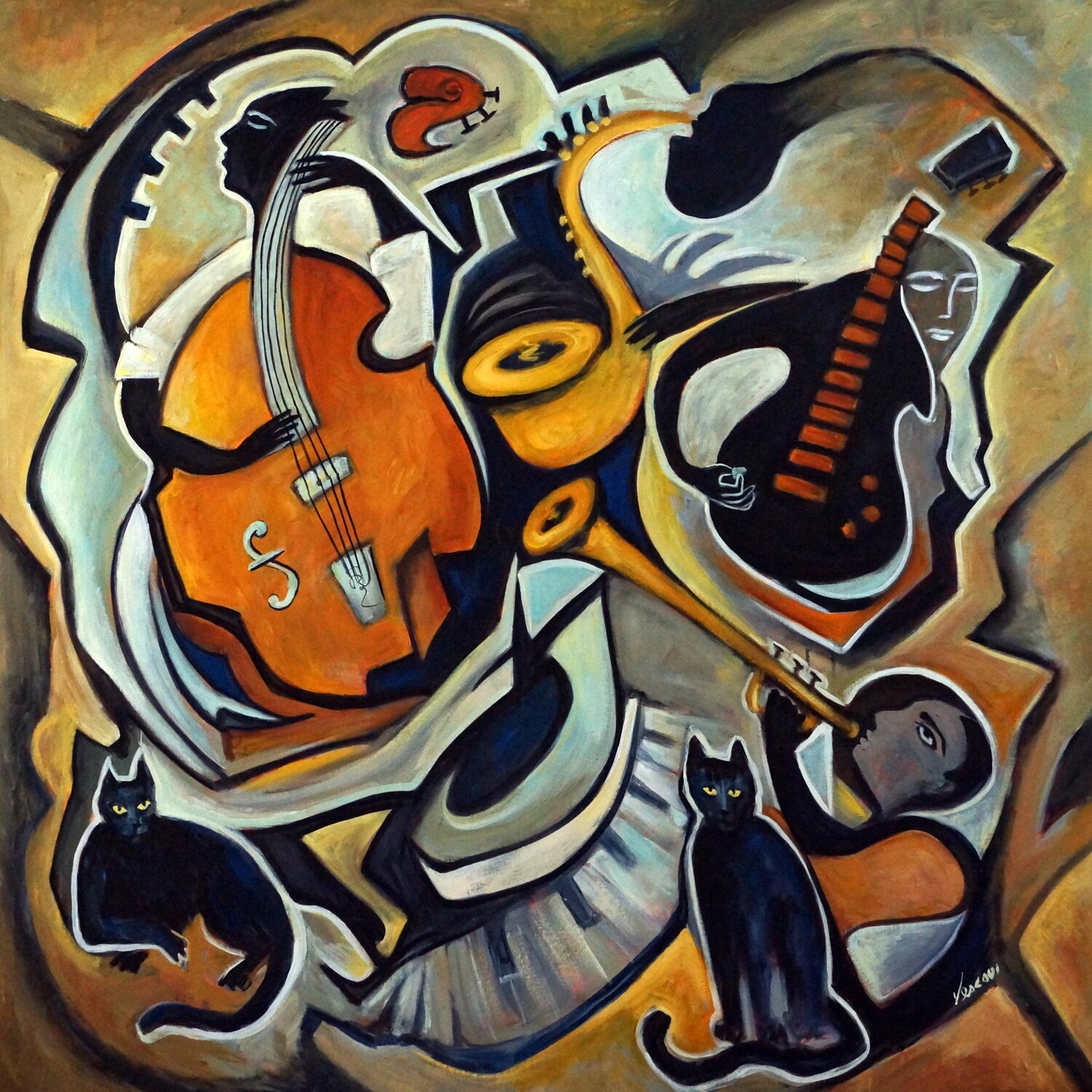 Le Groupe Valerie Vescovi Original painting for sale