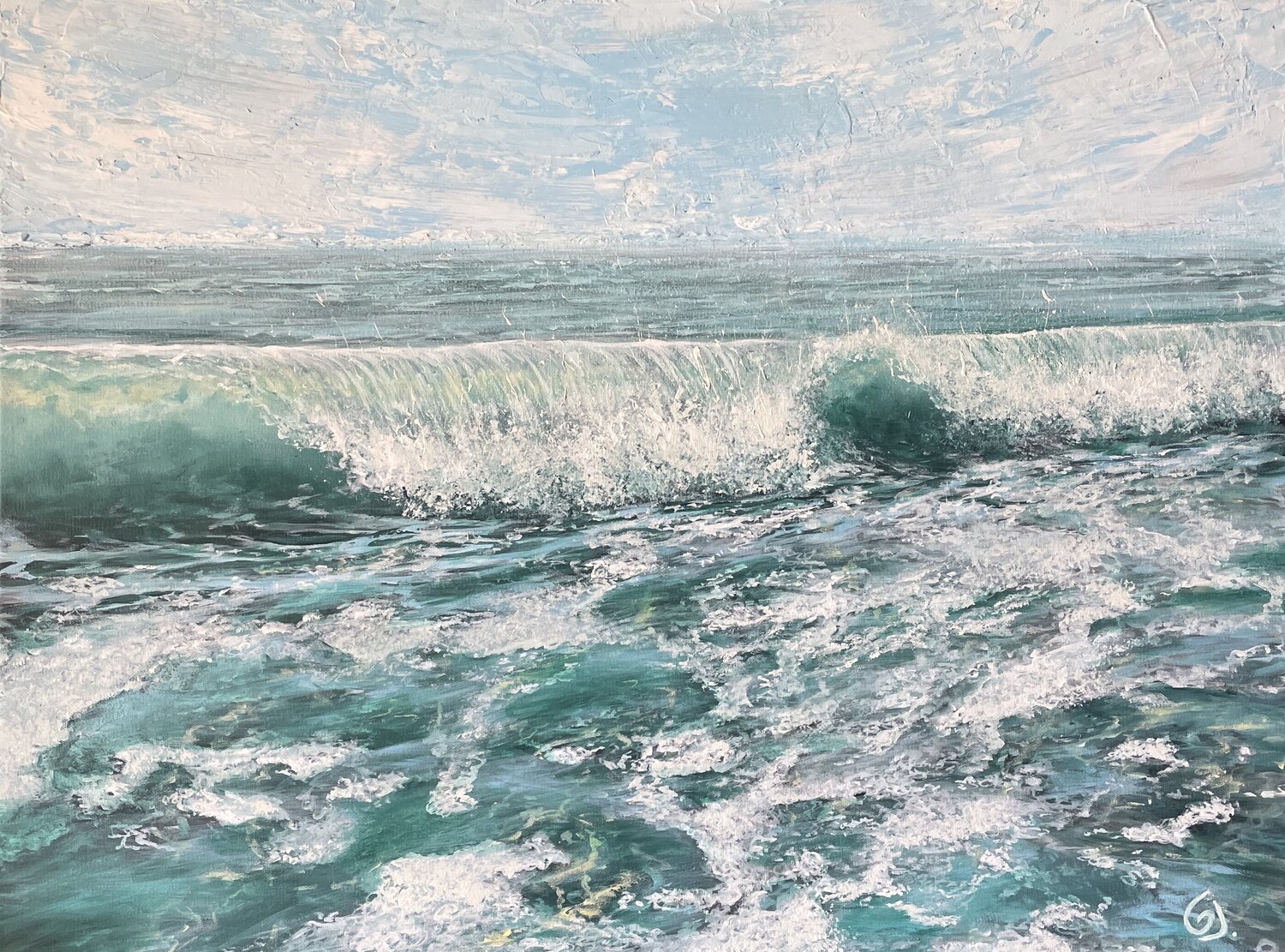 Turquoise Julie Gazounaud Original painting for sale