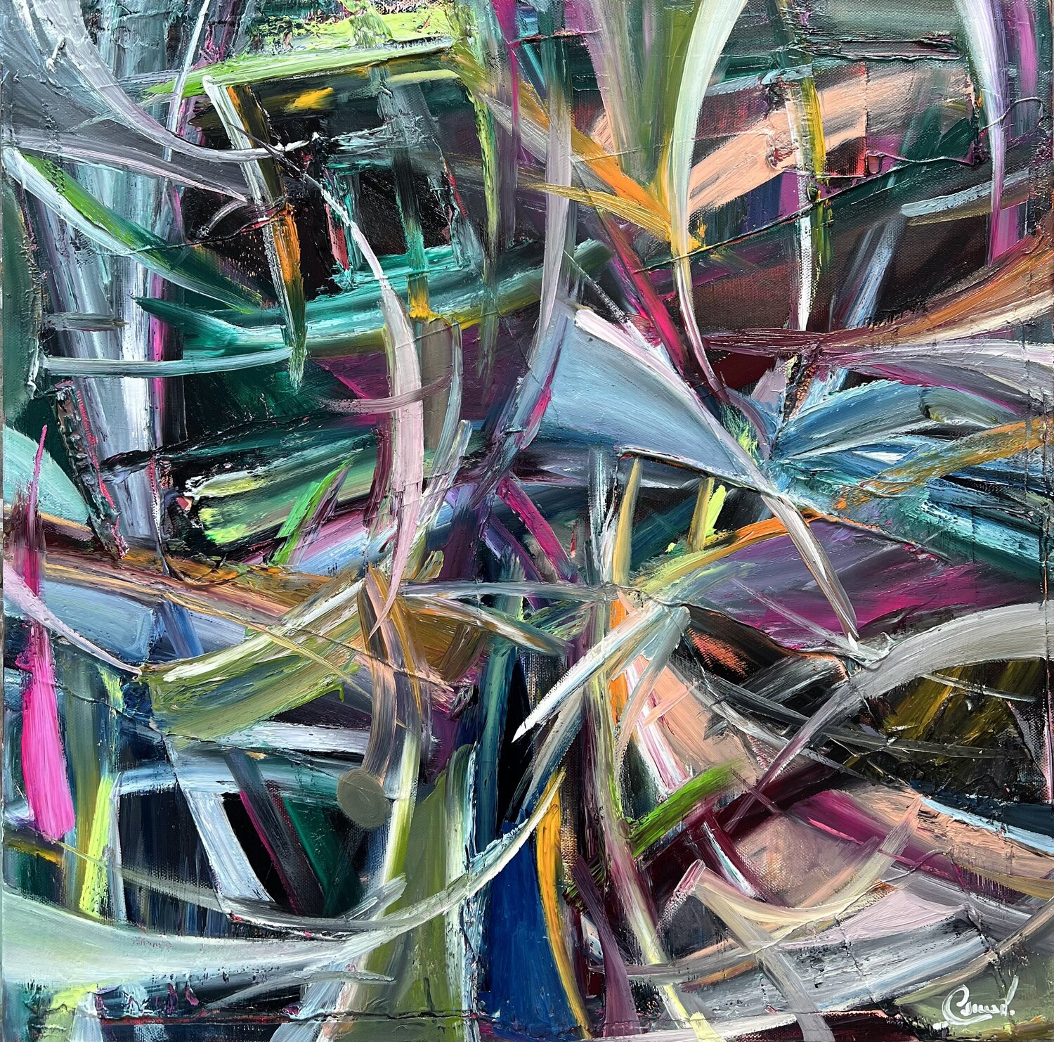 Chasing shadows Maria Esmar Original painting for sale