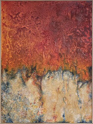 Red Lake by Soňa Kartes, Painting for Sale on Select