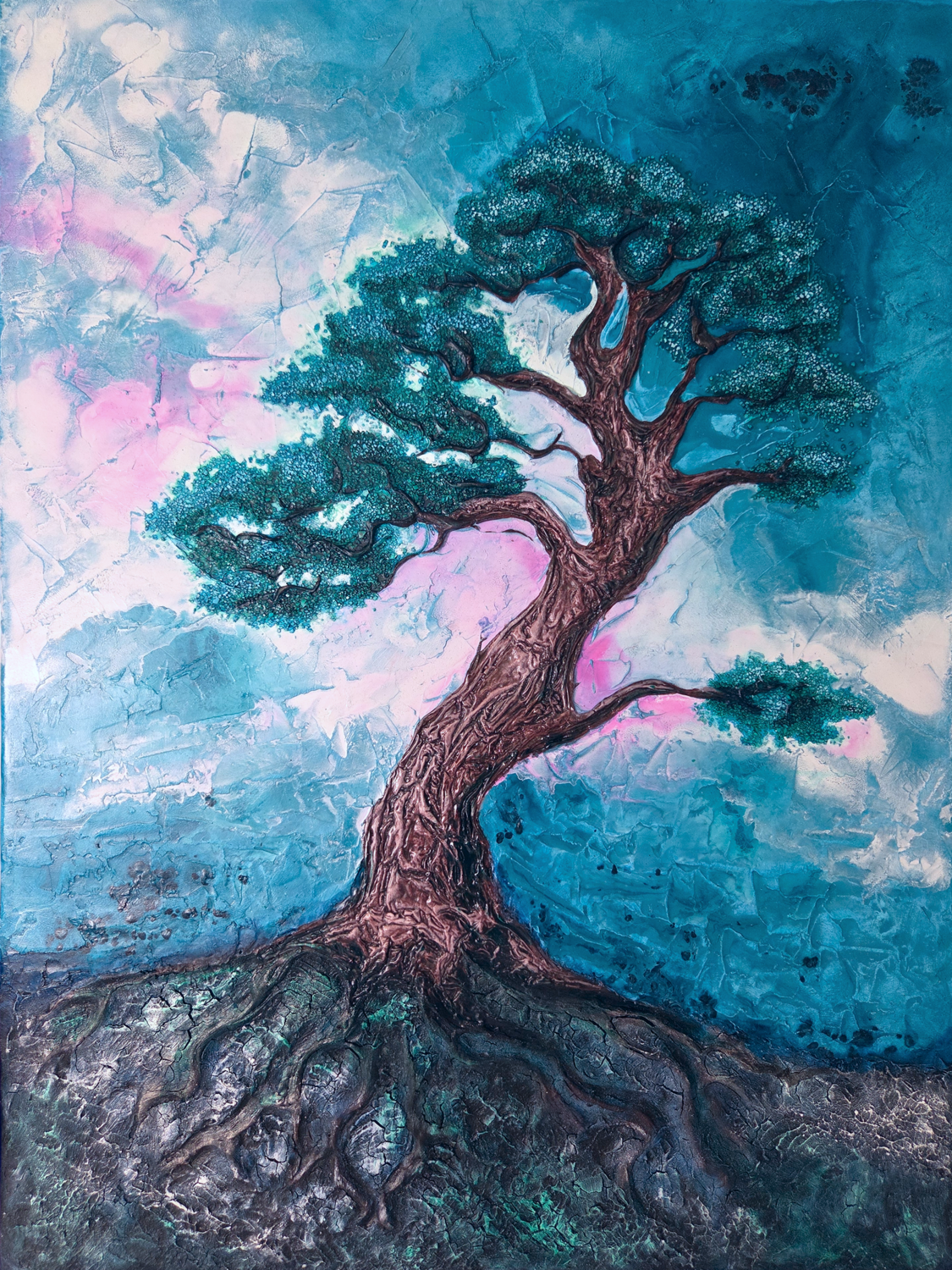 Pine Tree Soňa Kartes Original painting for sale