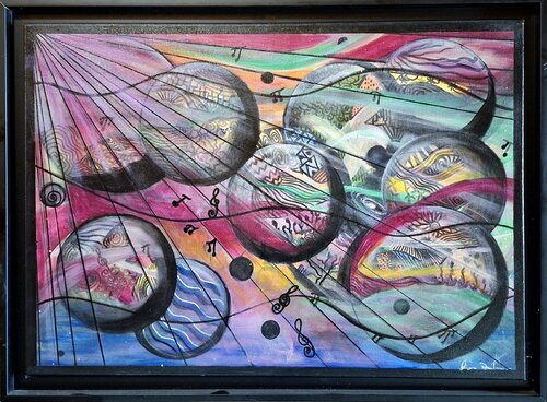 Danza dei pianeti by Luigia Boccalone, Painting for Sale on Select