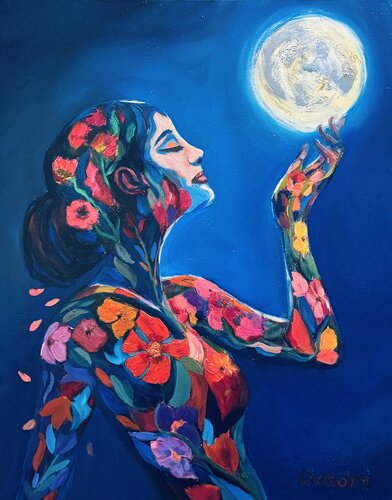 Celestial Bloom by Nancy DeMore, Painting for Sale on Select