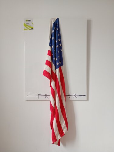 Le drapeau américain dans la pureté du silence by Franck Rivoal, Painting for Sale on Select