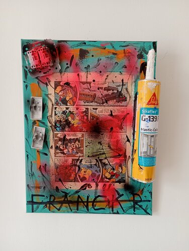 Donald et la locomotive by Franck Rivoal, Painting for Sale on Select