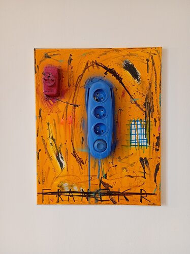 La multiprise bleue by Franck Rivoal, Painting for Sale on Select