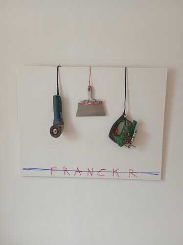 Autoportrait aux outils by Franck Rivoal, Painting for Sale on Select