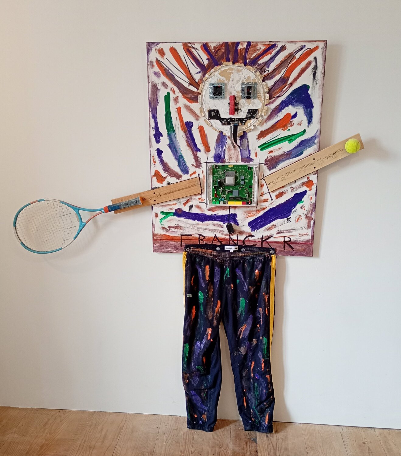 Le joueur de tennis Franck Rivoal Original painting for sale