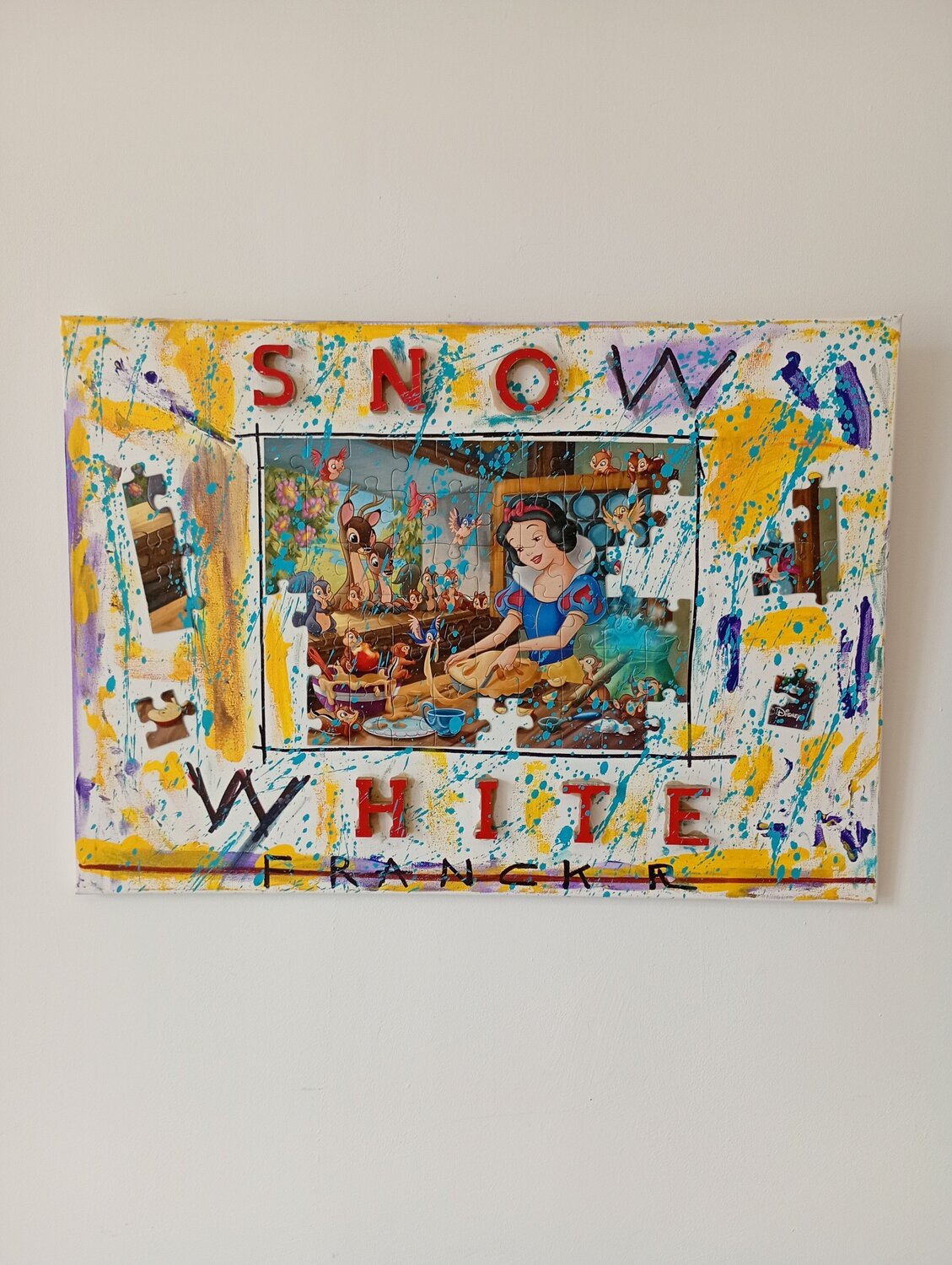 Puzzle Blanche Neige Franck Rivoal Original painting for sale