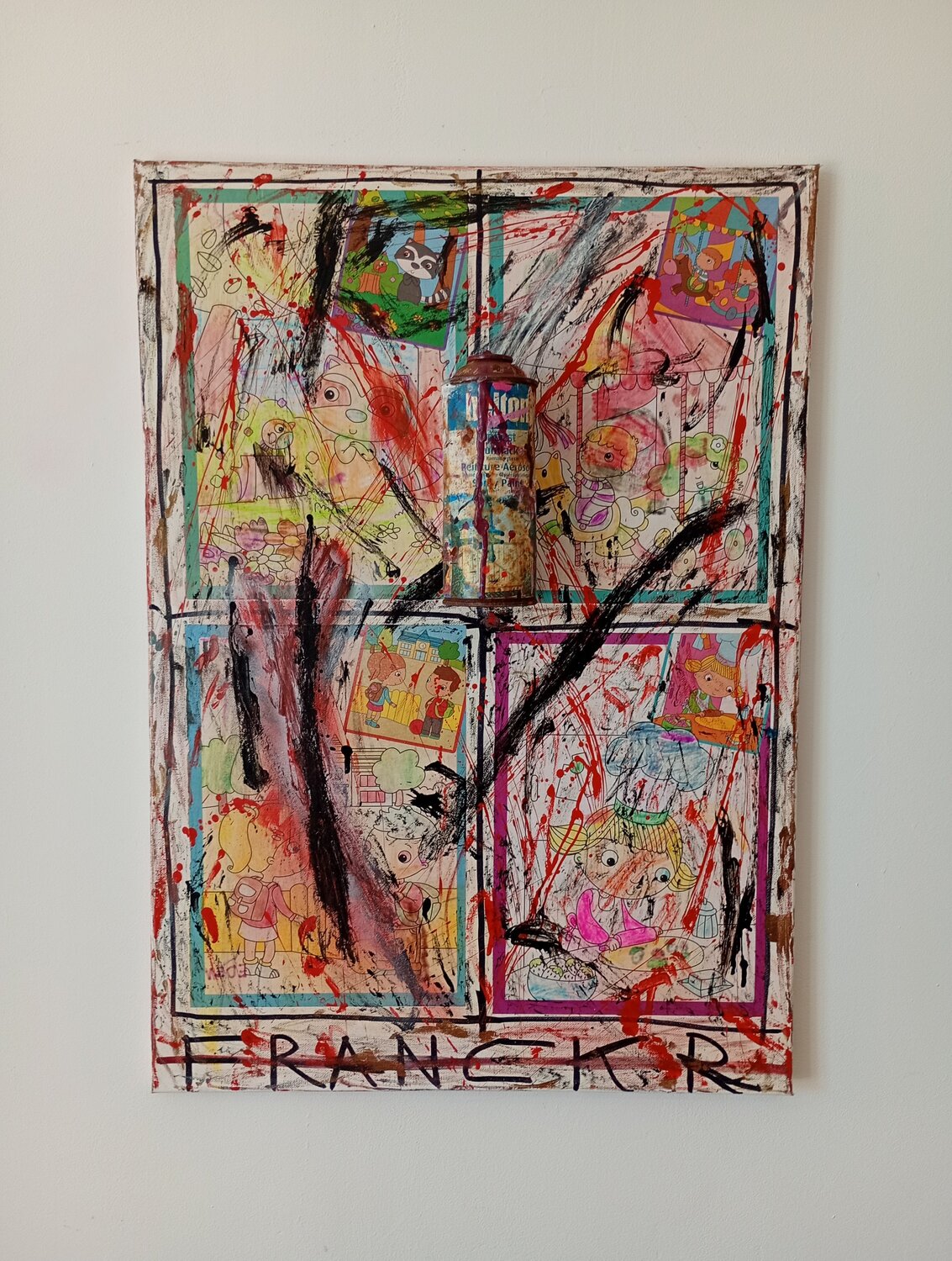 Coloriage de l'enfance Franck Rivoal Original painting for sale