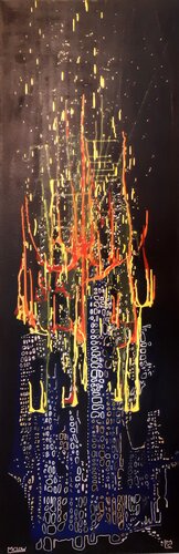 9/11 Inferno by Martin Christoph Löw, Painting for Sale on Select