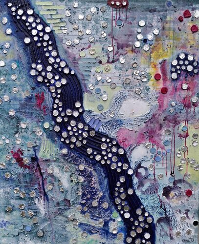 Waterfall of abundance by Celina Drzewiecka, Painting for Sale on Select
