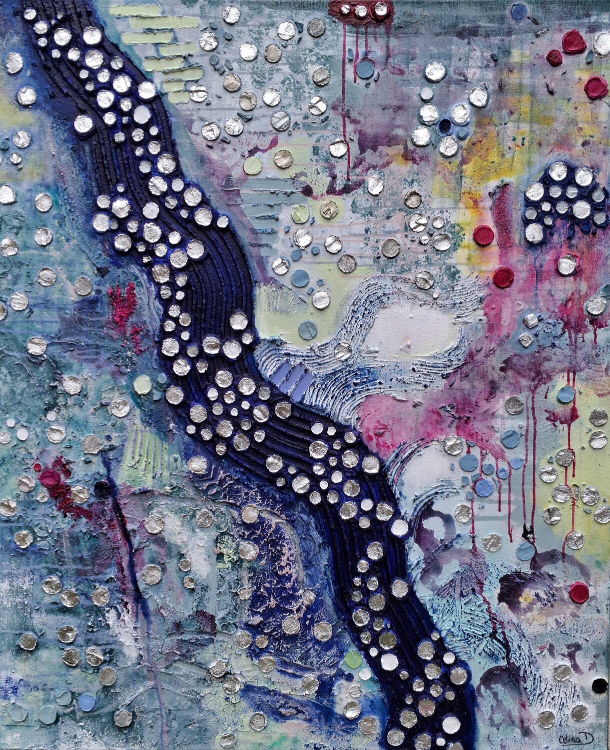 Waterfall of abundance Celina Drzewiecka Original painting for sale