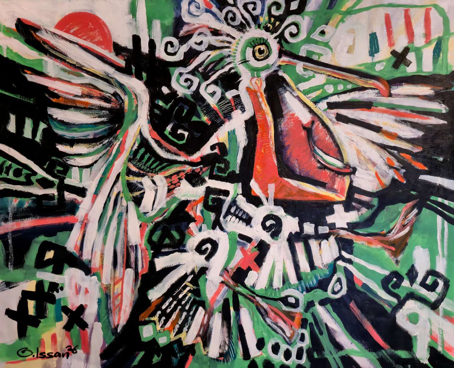 Dalmatian Pelican Olzhas Issan Original painting for sale