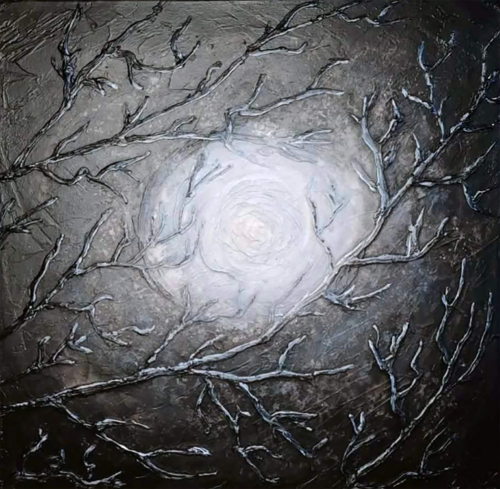 Moongate — Original Dark Textured Painting by Alisa Anderson, Painting for Sale on Select