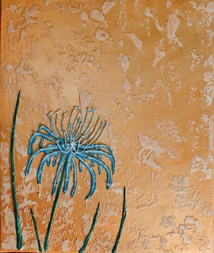 Coral Lily in Gold by Alisa Anderson, Painting for Sale on Select