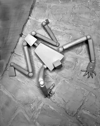 Geometric Crawler — Original Clay Sculpture on Textured Base by Alisa Anderson, Sculpture for Sale on Select