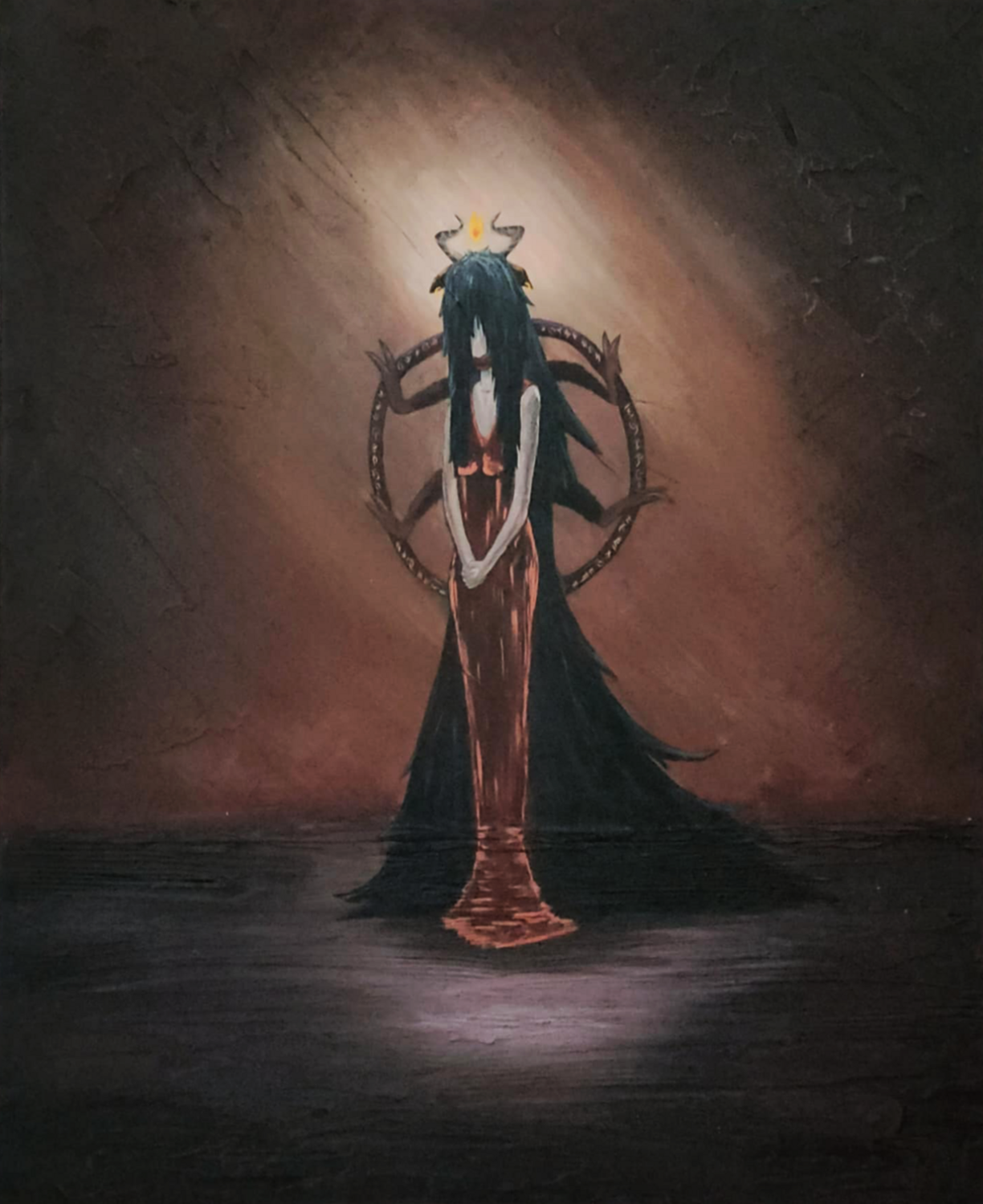 Dark Goddess — Original Symbolic Painting Alisa Anderson Original painting for sale
