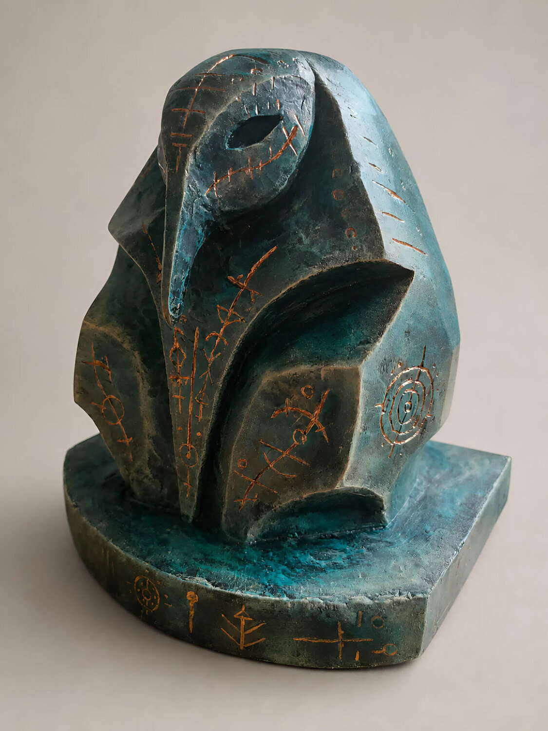 The Rune Keeper — Original Symbolic Sculpture Alisa Anderson Sculpture for sale
