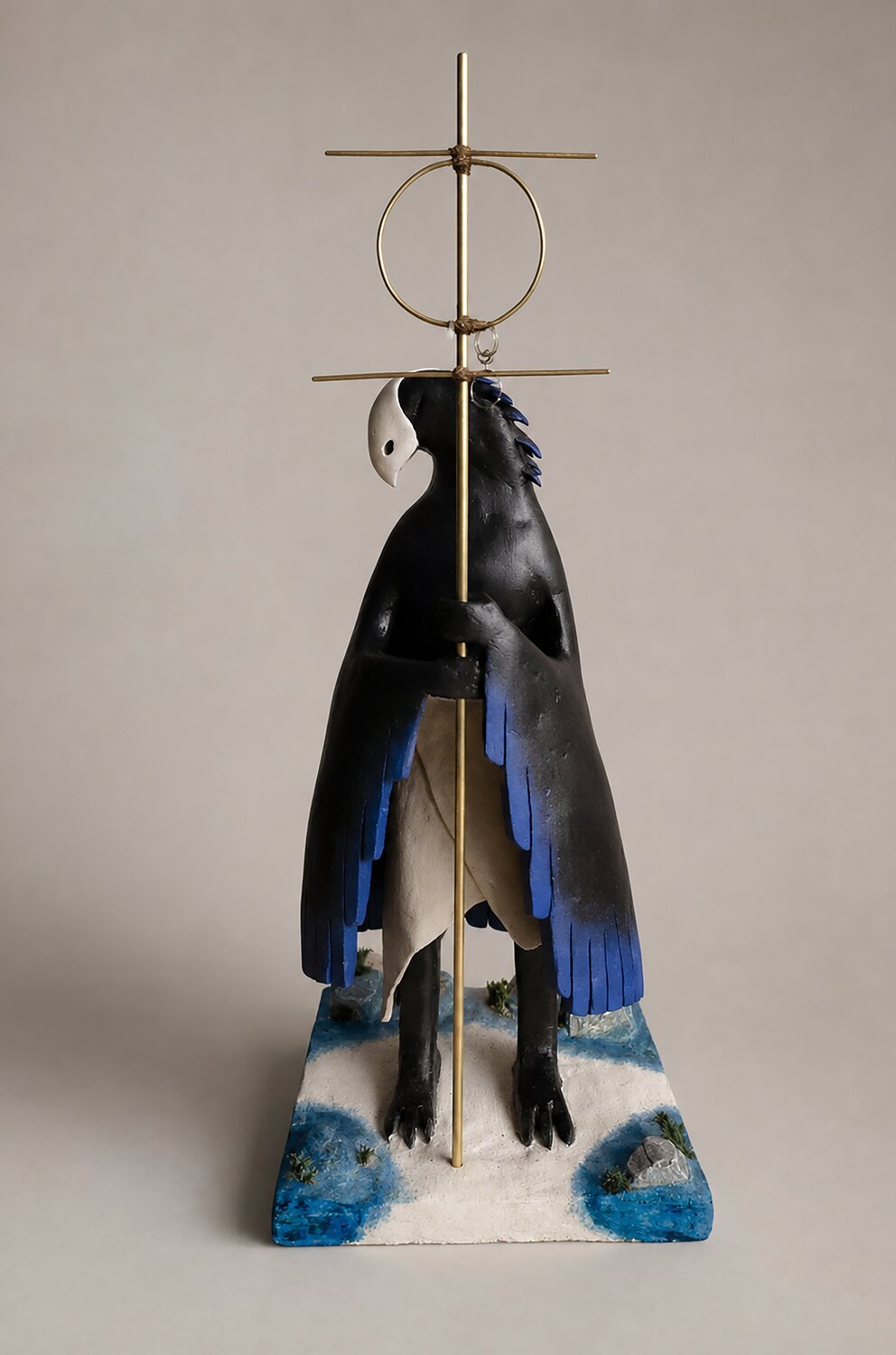 The Watcher of Thresholds — Original Dark Mythological Sculpture Alisa Anderson Sculpture for sale
