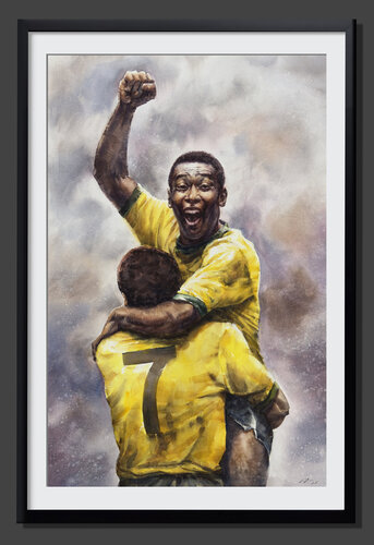 Pelé – 1970 World Cup Glory by Vahe Grigorian, Painting for Sale on Select