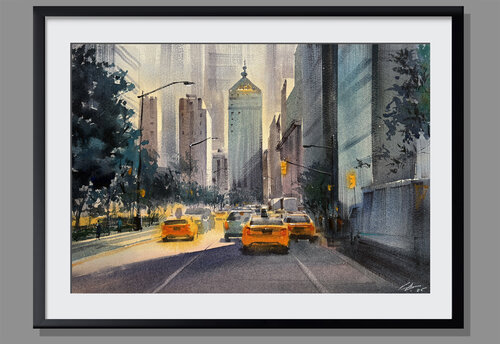 New York City in Motion by Vahe Grigorian, Painting for Sale on Select