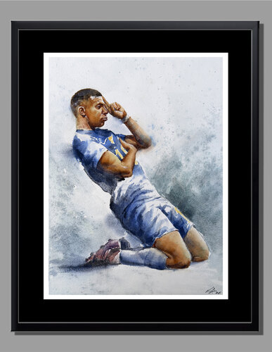 Original Kylian Mbappé Art — France #10 Painting by Vahe Grigorian, Painting for Sale on Select