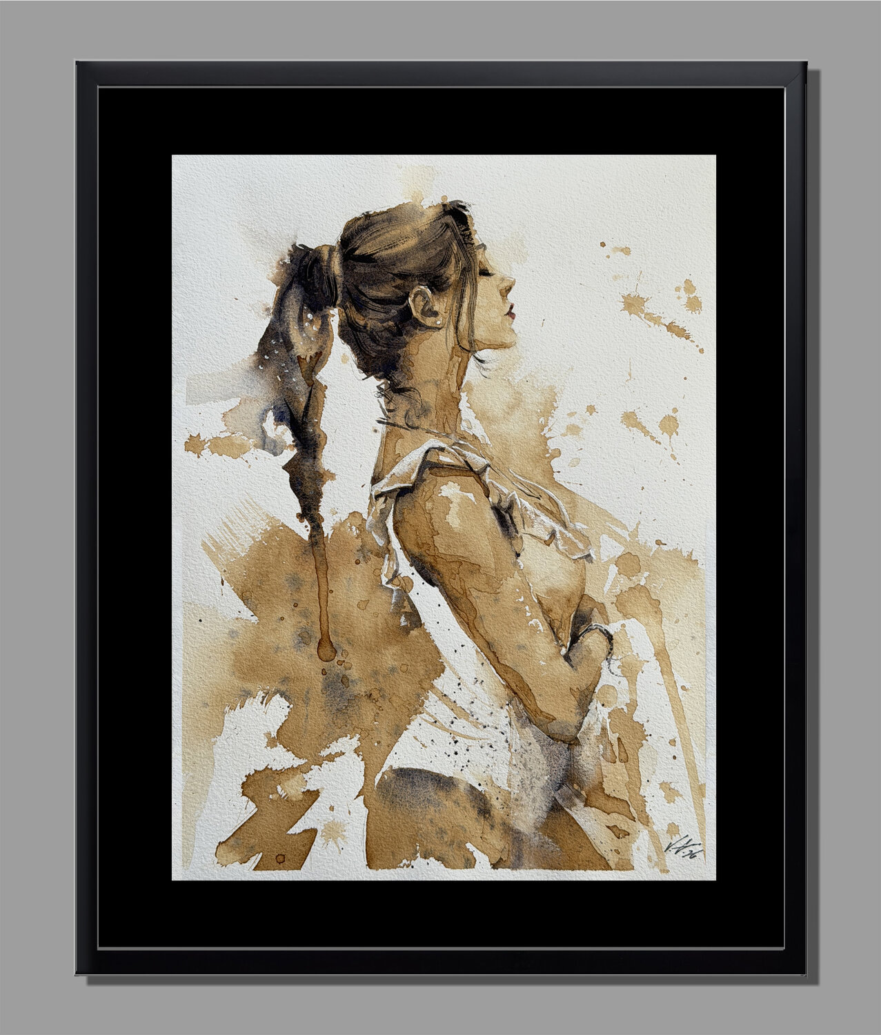 "Giada" Original Watercolor Painting Vahe Grigorian Original painting for sale