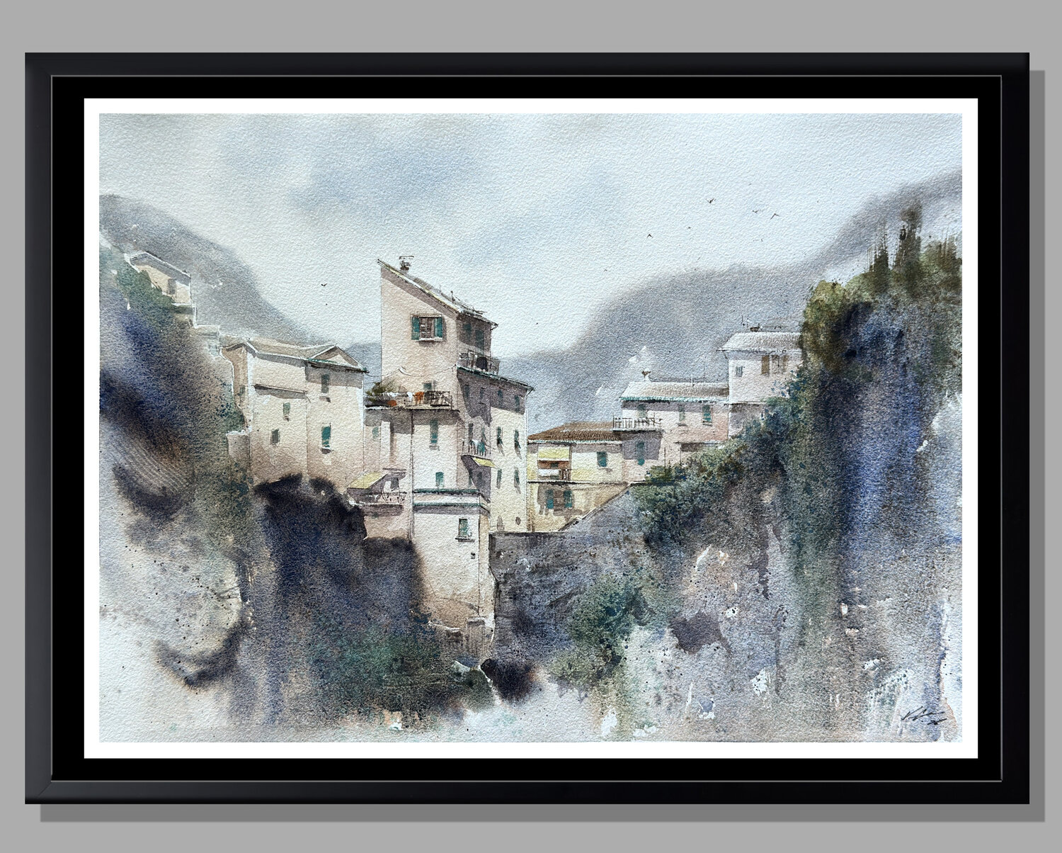 A Quiet Day in Cinque Terre Vahe Grigorian Original painting for sale