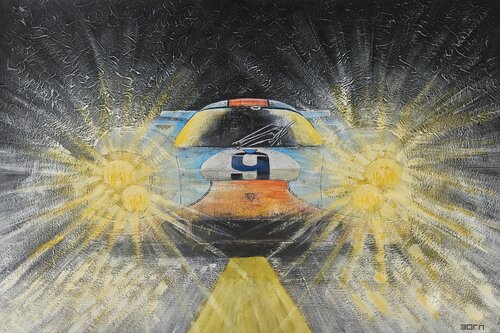 Gulf Porsche by Night by Zoran Jovicic-Spaar, Painting for Sale on Select