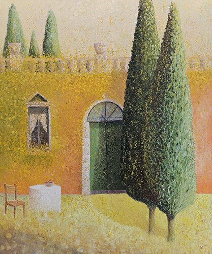 Mediterranes Haus by Zoran Jovicic-Spaar, Painting for Sale on Select