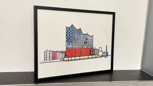 Elbphilharmonie, Hamburg, Unikat by Doris Wolf, Painting for Sale on Select