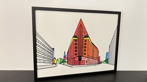 Chilehaus, Hamburg, Unikat by Doris Wolf, Painting for Sale on Select
