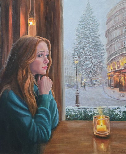 The Candle of Hope by Olen Kuzenko, Painting for Sale on Select