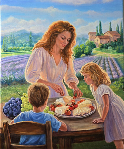 In the Rays of Tenderness. by Olen Kuzenko, Painting for Sale on Select