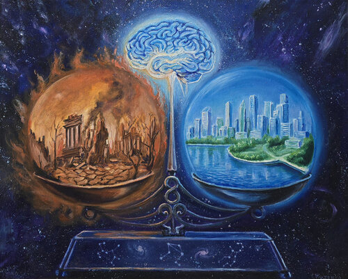 Scales of Consciousness by Olen Kuzenko, Painting for Sale on Select