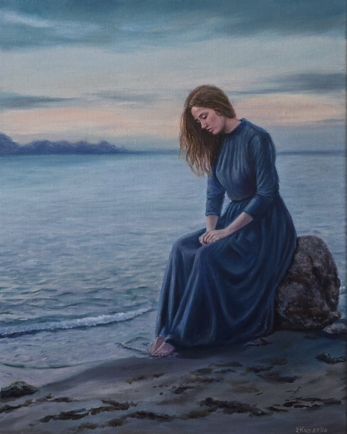 The Silence of the Fading Day Olen Kuzenko Original painting for sale